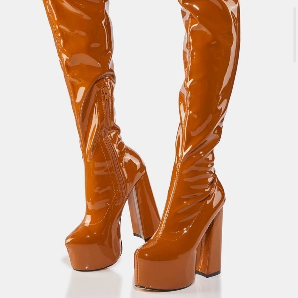Lemon drop by privileged sky high platform boots